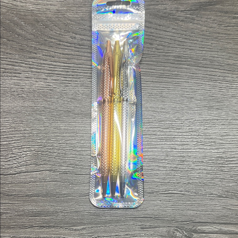 Gold, Silver, and Rose Gold Pen Set
